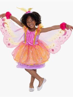 Daydreamer Pink and Orange Fairy Costume with Wings & Headband